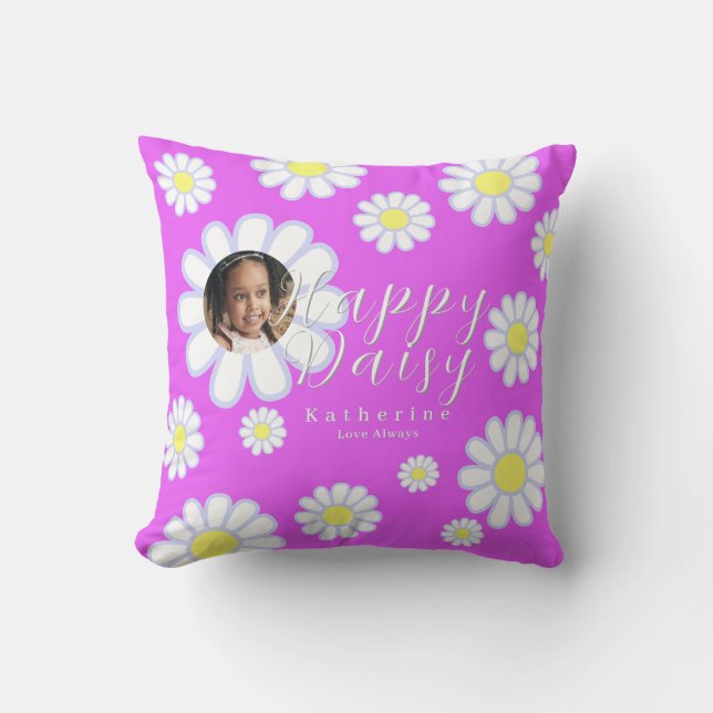 Daisy Simple Foto Violet Kissen (Vorderseite)
