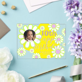 Daisy Simple Foto Yellow Acryleinladungen