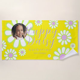 Daisy Simple Foto Yellow Strandtuch