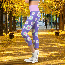 Daisy Simple Lila Capri Leggings