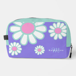 Daisy Simple Monogram Lila Waschbeutel