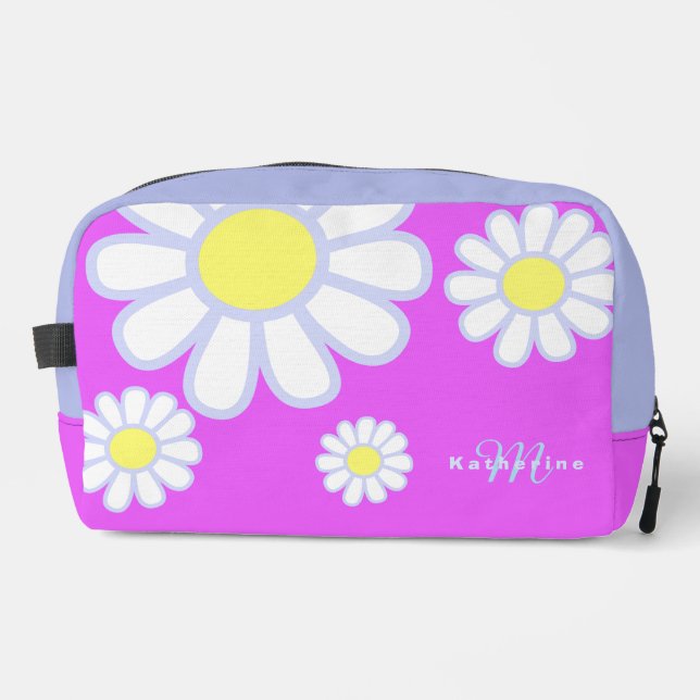 Daisy Simple Monogram Violet Waschbeutel (Vorderseite)