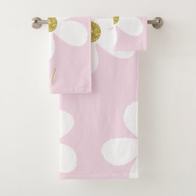 Daisy Simple Rose Blanc Or Personnel (En situation)