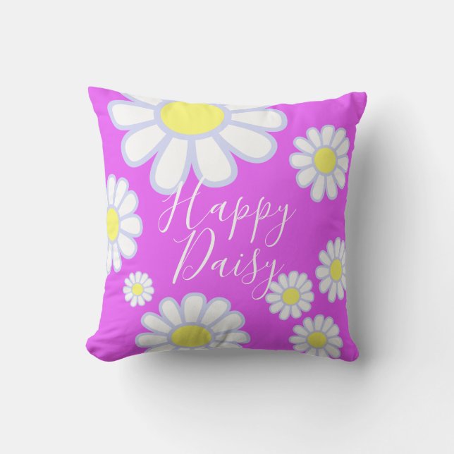 Daisy Simple Violet Kissen (Vorderseite)