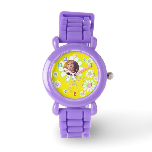 Daisy Simple Yellow Watch Armbanduhr (Vorderseite)