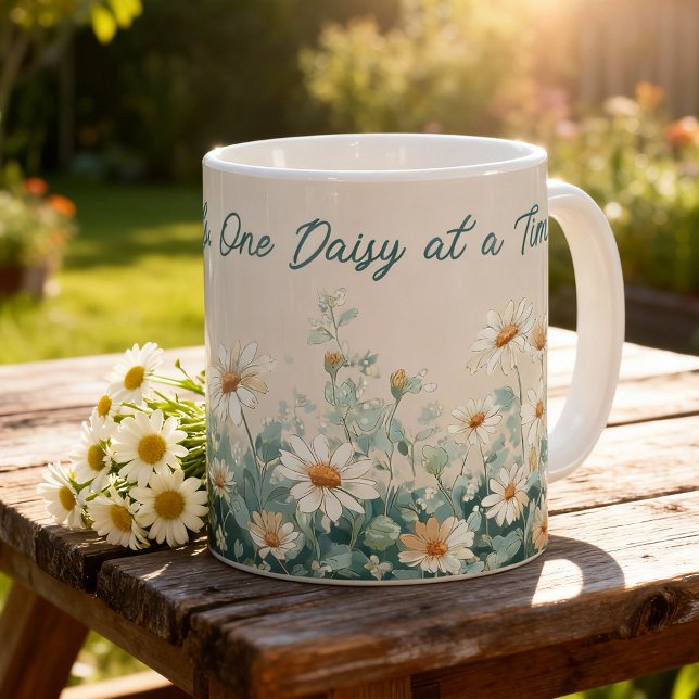 Daisy Spring Floral Teacher Appreciation Script Kaffeetasse (Von Creator hochgeladen)