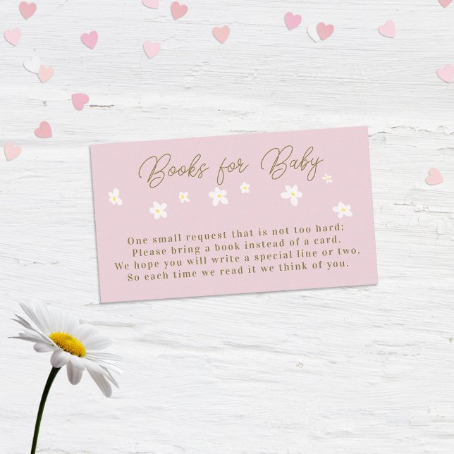 Daisy Spring Pink Boho Girl Duschbücher für Baby Begleitkarte (Von Creator hochgeladen)