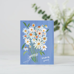 Daisy-Sträußchen Handbemalte Gouache Danksagung Postkarte