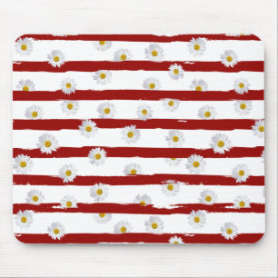 Daisy Stripes Mouse Pad Mousepad