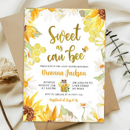 Daisy Sunflower Sweet as can Bee Baby Shower Einladung