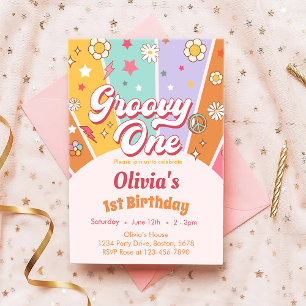 Daisy Super One Retro 1er anniversaire Invitation