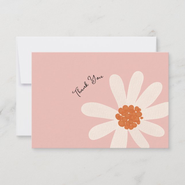 Daisy Theme Girl Birthday Dankeskarte (Vorderseite)