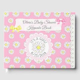 Daisy Themed Girl's Baby Shower Gästebuch Keepake