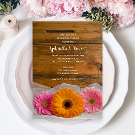 Daisy Trio Country Barn Wedding Probe Dinner Einladung