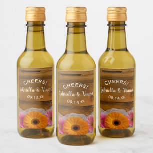 Daisy Trio Country Barn Wedding Wine Label Weinetikett