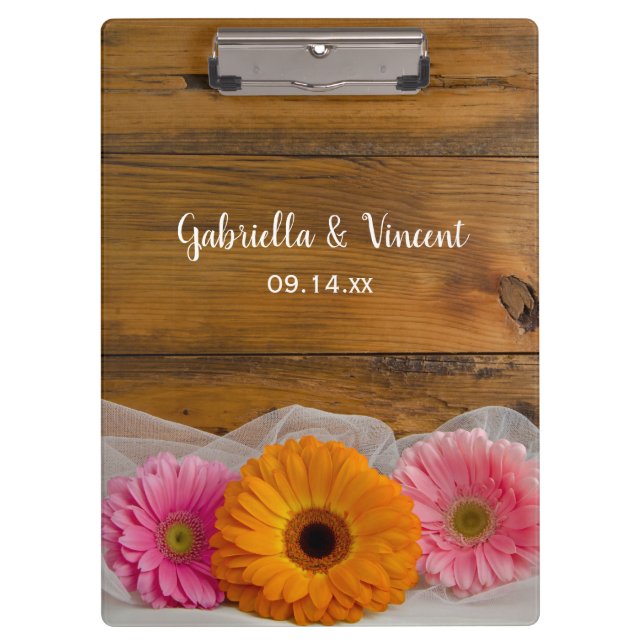 Daisy Trio Country Wedding Planning Klemmbrett (Vorderseite)