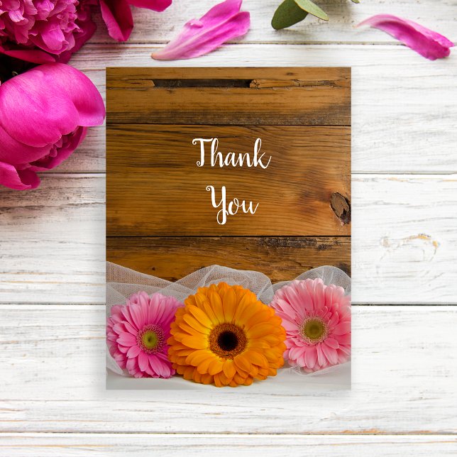 Daisy Trio Country Wedding Vielen Dank Postkarte (Von Creator hochgeladen)