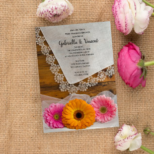 Daisy Trio und Lace Country Post-Hochzeitsbrunch Einladung