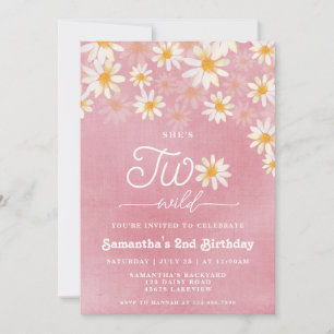 Daisy Two Wild 2nd Birthday Invitation