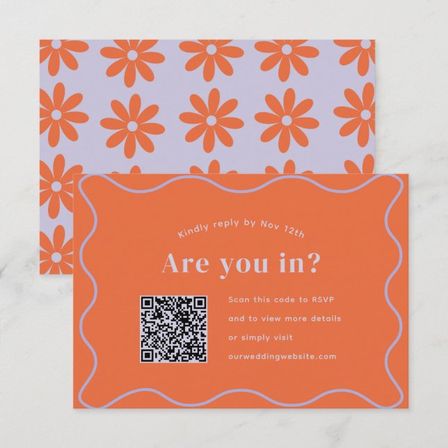 Daisy-UAWG mit QR-Code RSVP Karte (Vorne/Hinten)