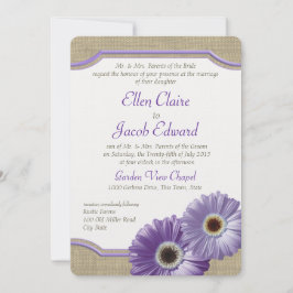 Daisy und Burlap Lavender Lila Einladung