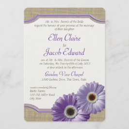 Daisy und Burlap Lavender Lila Einladung