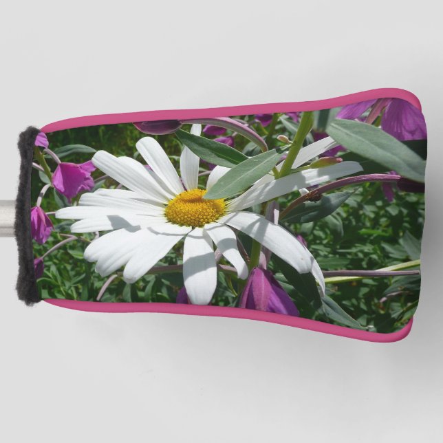 Daisy und Fireweed-Wildblume Golf Headcover (Vorderseite)