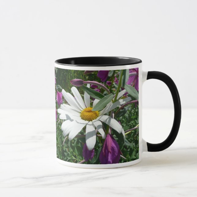 Daisy und Fireweed-Wildblume Tasse (Rechts)