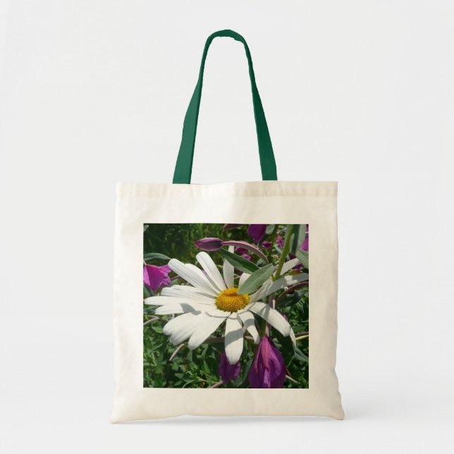 Daisy und Fireweed-Wildblume Tragetasche (Vorne)