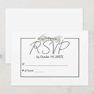 Daisy und Perlen RSVP Hochzeit  Einladung