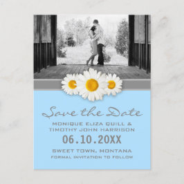 Daisy und Ribbon Wedding speichern das Datum Postk Ankündigungspostkarte