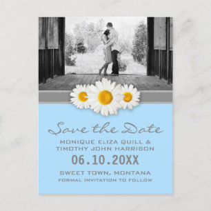 Daisy und Ribbon Wedding speichern das Datum Postk Ankündigungspostkarte