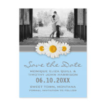 Daisy und Ribbon Wedding speichern das Datum Postk