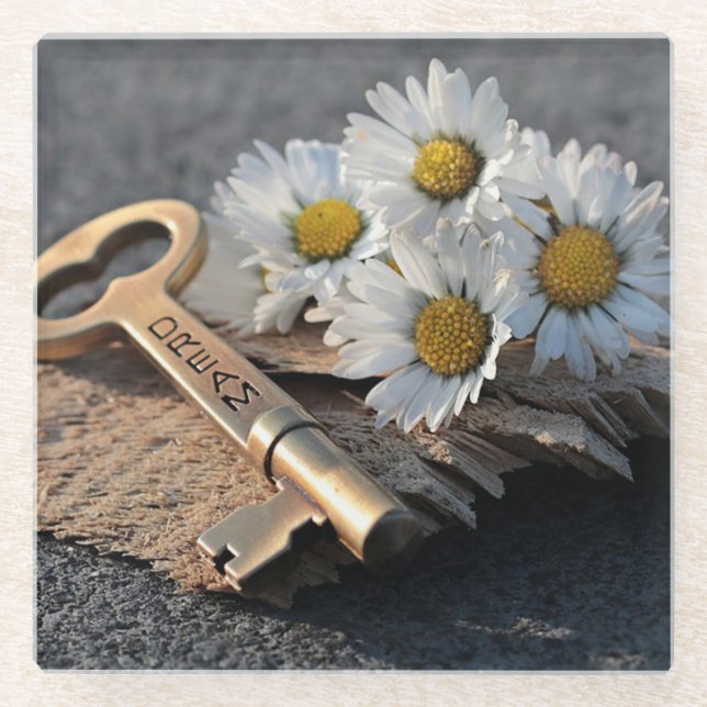 Daisy und Skeleton Key Glasuntersetzer (Vorderseite)