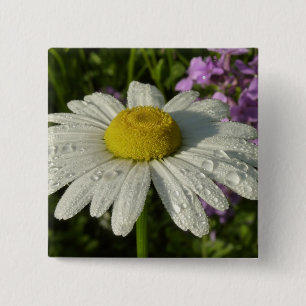 Daisy und Sommerflieder Botanik Button