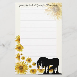 Daisy Unicorn Stationery mit Linien Briefpapier