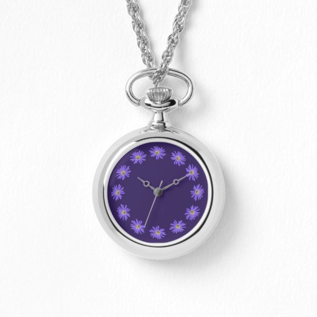 Daisy Watch Lila Daisy Wrist Watch personalisieren Armbanduhr (Vorderseite)