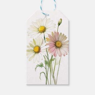 Daisy Watercolor Blume Moderne Beruflich Geschenkanhänger