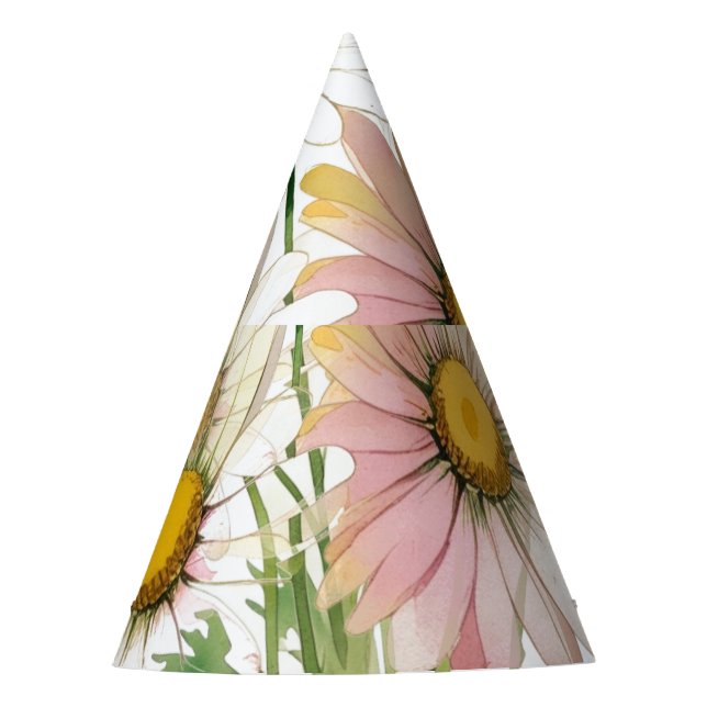 Daisy Watercolor Blume Moderne Beruflich Partyhütchen (Vorderseite)