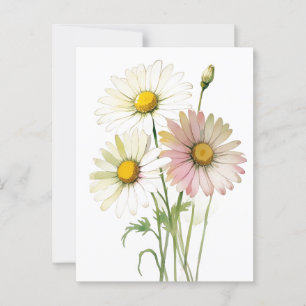 Daisy Watercolor Blume Moderne Beruflich Postkarte