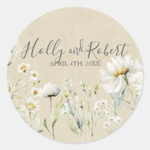 Daisy Wedding Runder Aufkleber