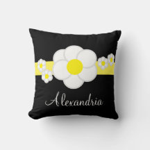 Daisy White Black Yellow Strip