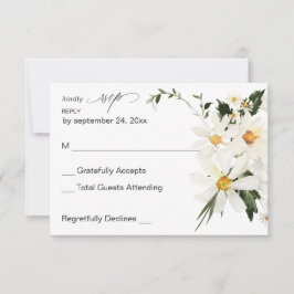 Daisy White Floral no Meal UAWG RSVP Karte
