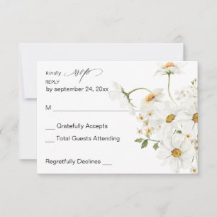 Daisy White Floral no Messe UAWG 4 RSVP Karte