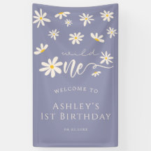 Daisy Wild 1. Geburtstag Lila Willkommenszeichen