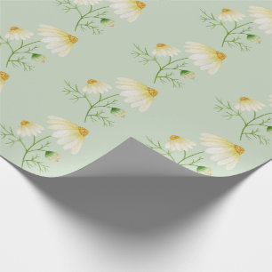 Daisy Wild Blume Green Geschenkpapier