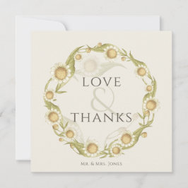 Daisy Wildblume Hochzeit Flat Danke-Card Dankeskarte