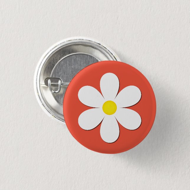 Daisy Wildblume Liebe Freundschaft Colorful Orange Button (Vorne & Hinten)