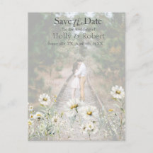 Daisy-Wildblume Save the Date Foto QR-Code