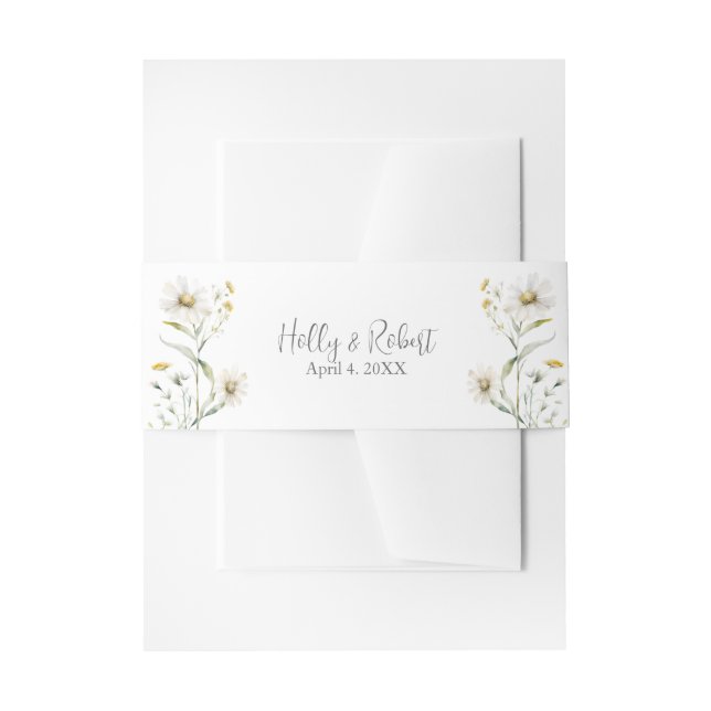 Daisy Wildblume Wedding Einladungsbanderole (Vorderseite Beispiel)